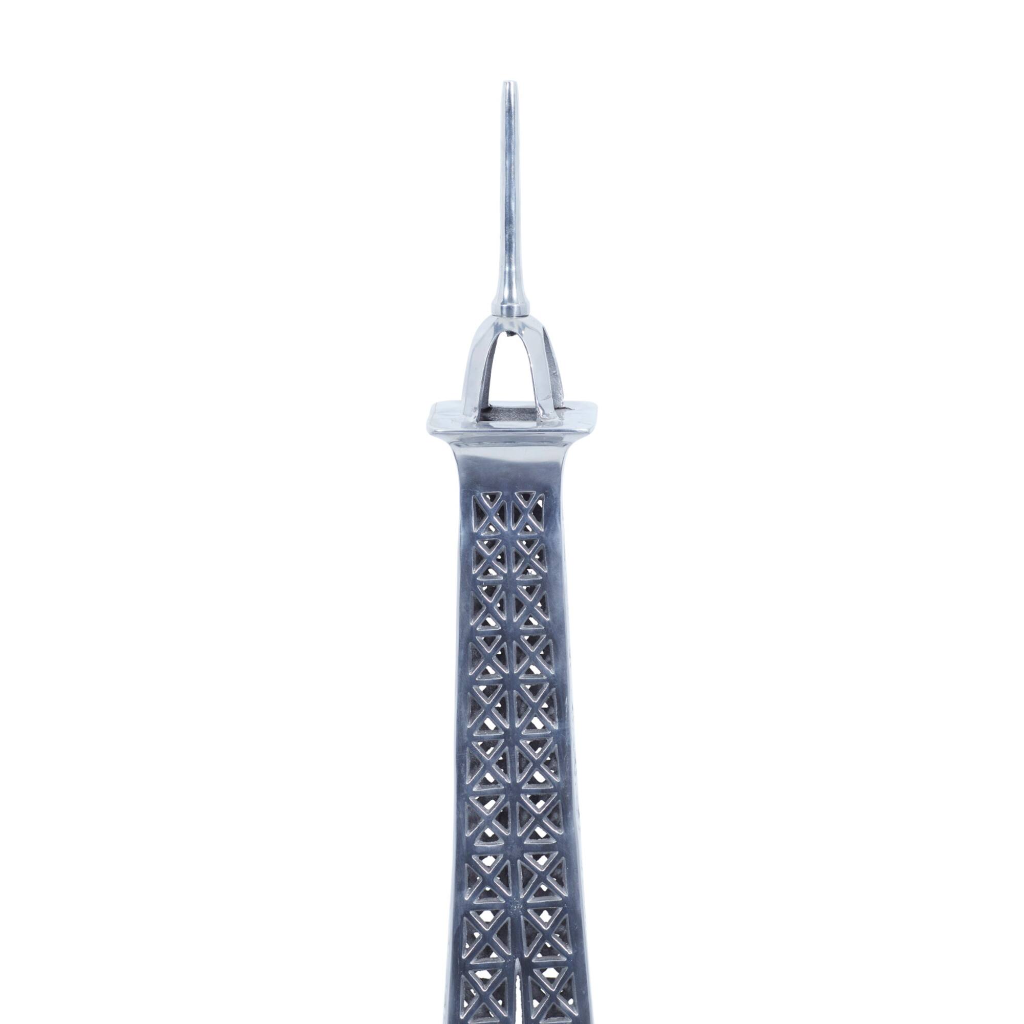 42" Silver Aluminum Eiffel Tower Sculpture